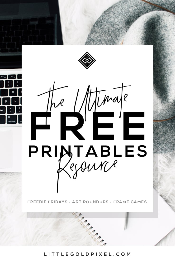 Free Printables • Design &amp;amp; Gallery Wall Resources • Little Gold Pixel - Free Printable Wall Art Black And White