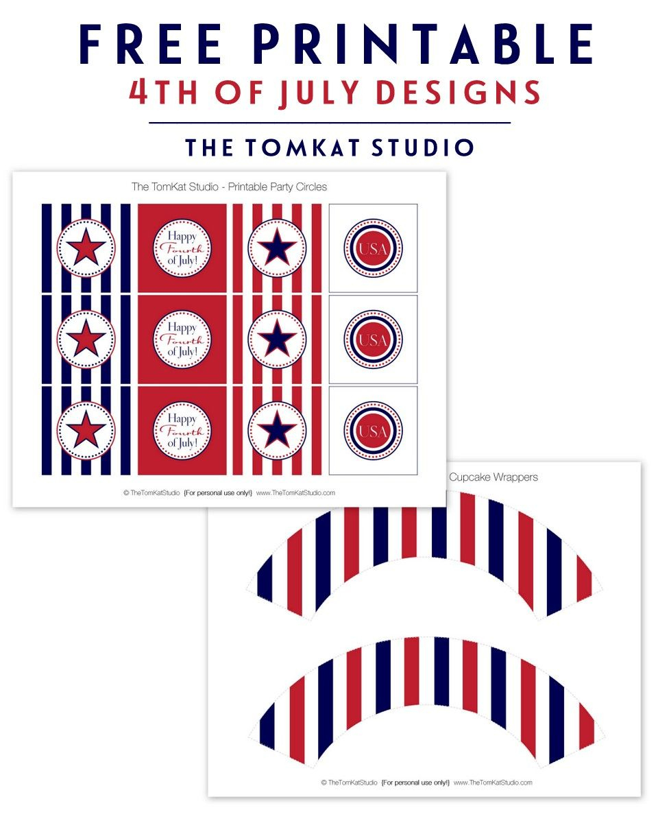 Free Printables For 4Th Of July | 4Th Of July Ideas | 4Th Of July - Free Printable Party Circles