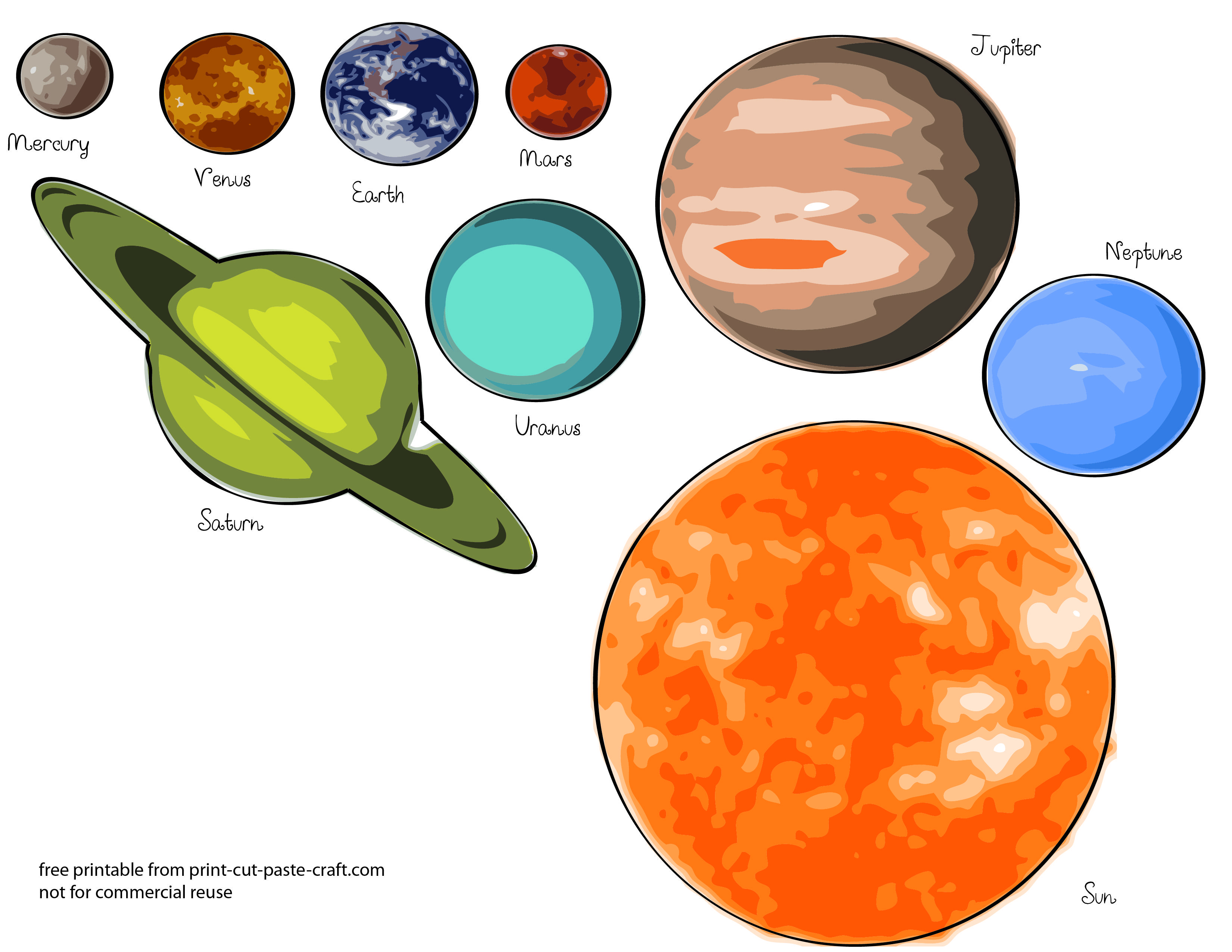Free Printables Planets | Free Printable Solar System Model For Kids - Free Printable Solar System Worksheets