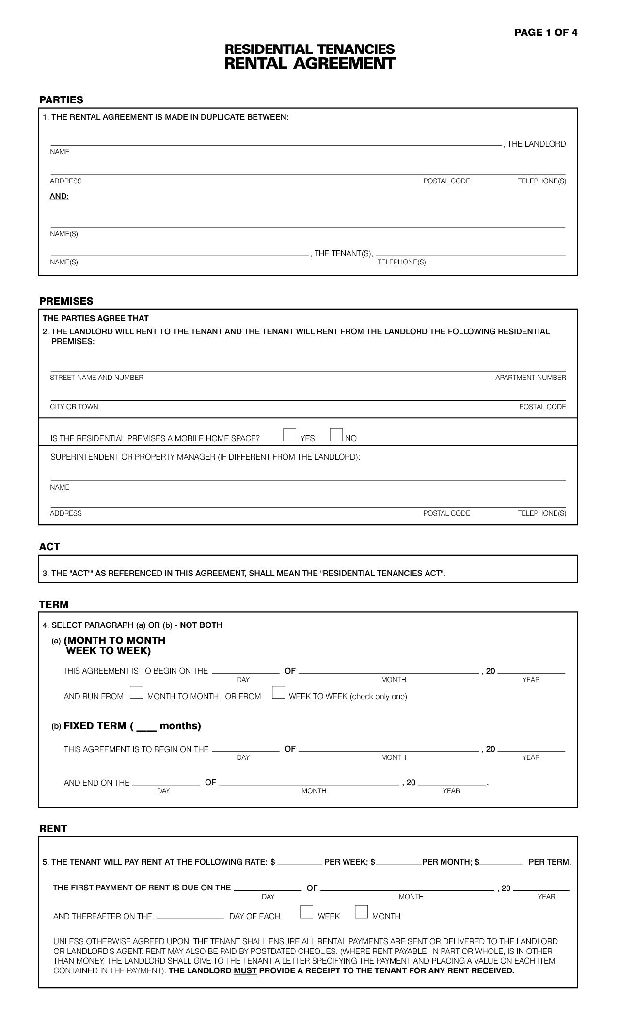 Free Property Free Rental Application Forms California Pdf - Free Printable Legal Forms California