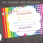 Free Rainbow Party Invitation | Ruby And The Rabbit | Rainbow Party   Free Printable Party Invitations
