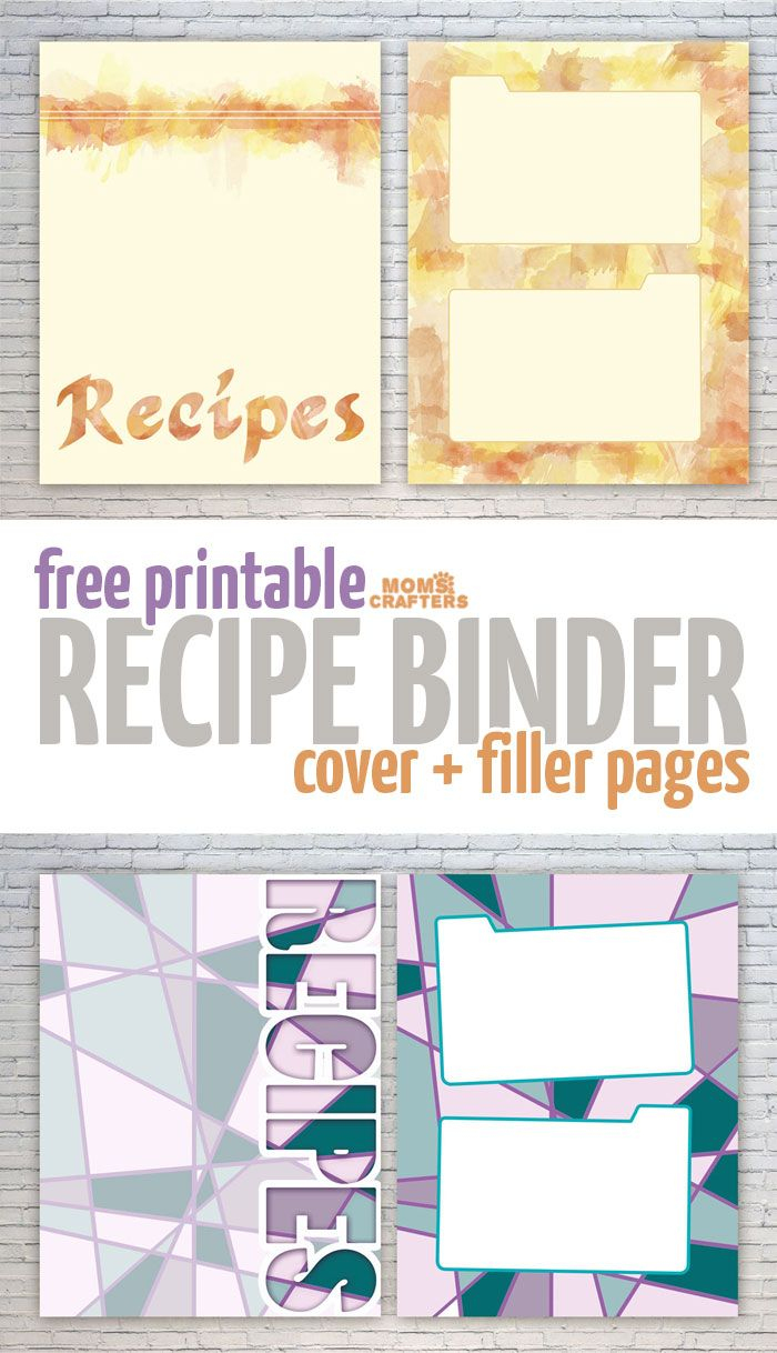 Free Recipe Binder Printables | Moms And Crafters: On The Blog - Free Printable Recipe Binder