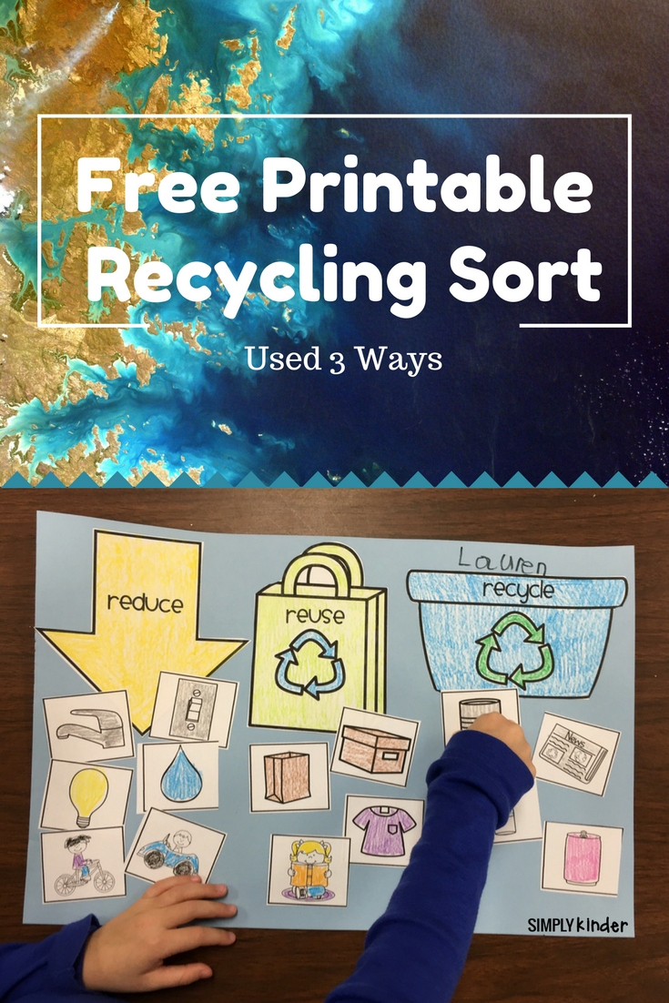 Free Recycling Sort - Simply Kinder - Free Printable Recycling Worksheets