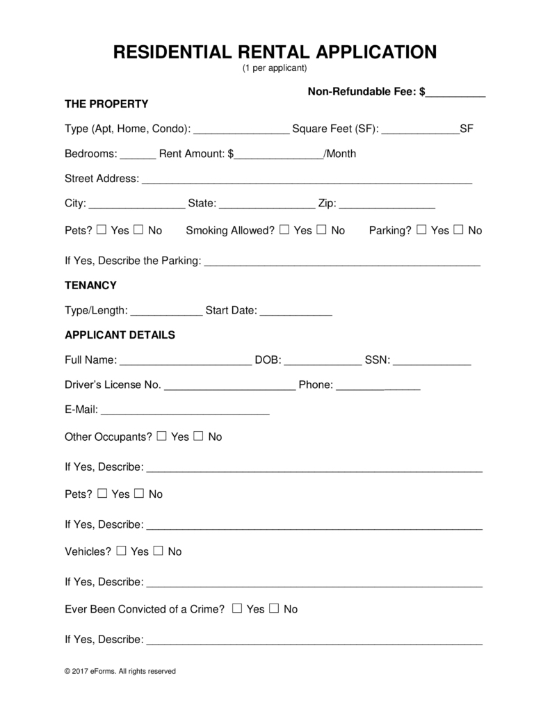 Free Rental Application Form | Bravebtr - Free Printable Rental Application Form