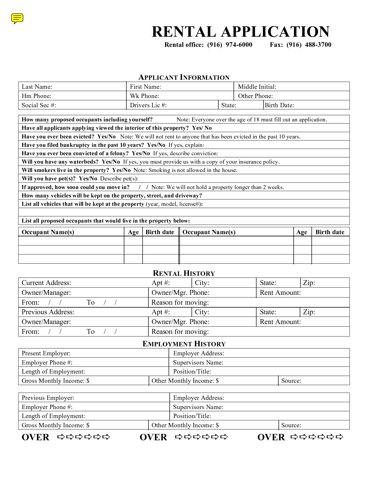 Free Rental Application Formmary_Jmenintigar - House Rental - Free Printable Rental Application