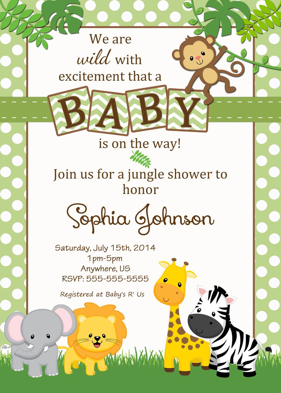 Free Safari Baby Shower Invitations - Google Search | Baby | Baby - Free Printable Jungle Safari Baby Shower Invitations