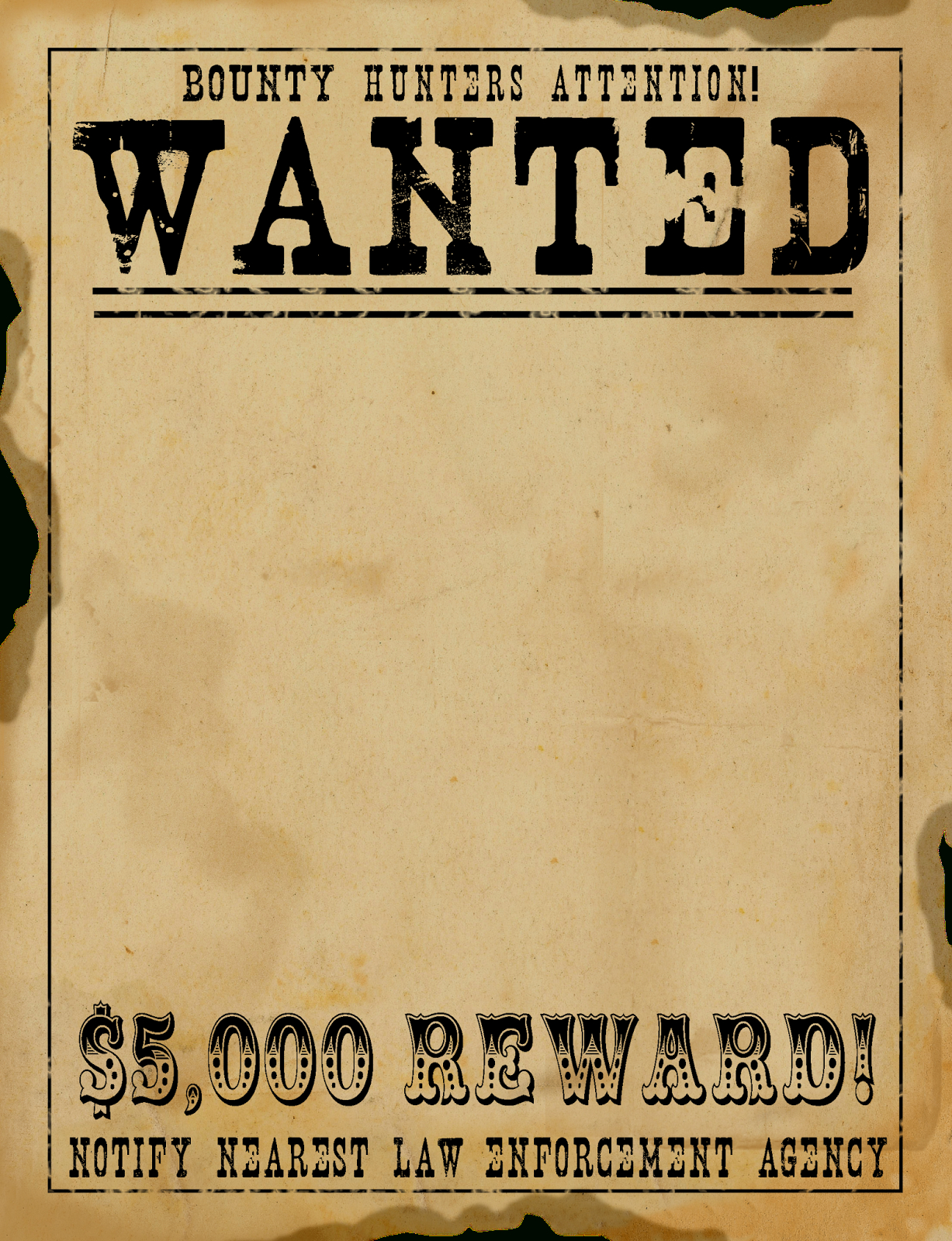 Free Scrapbook Graphics-So Many Great Ones For Digital Scrapbooking - Free Printable Wanted Poster Old West