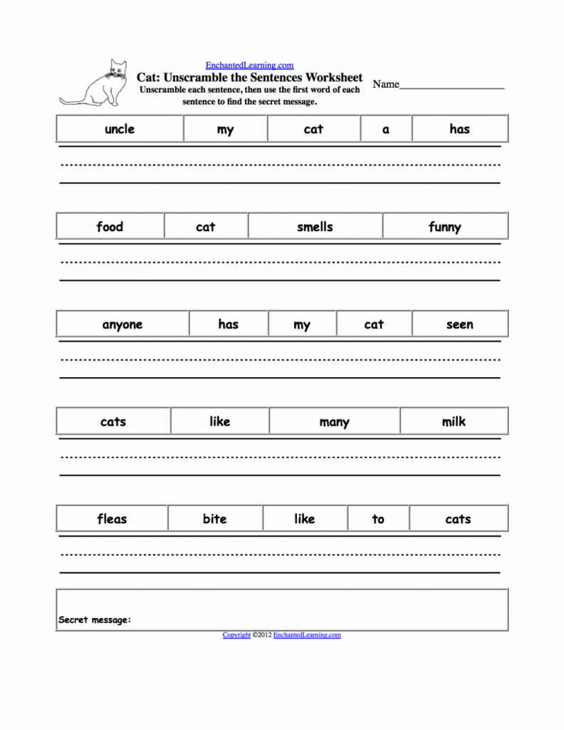 Free Sentence Structure Worksheets Free Printable Writing Sentences - Free Printable Scrambled Sentences Worksheets