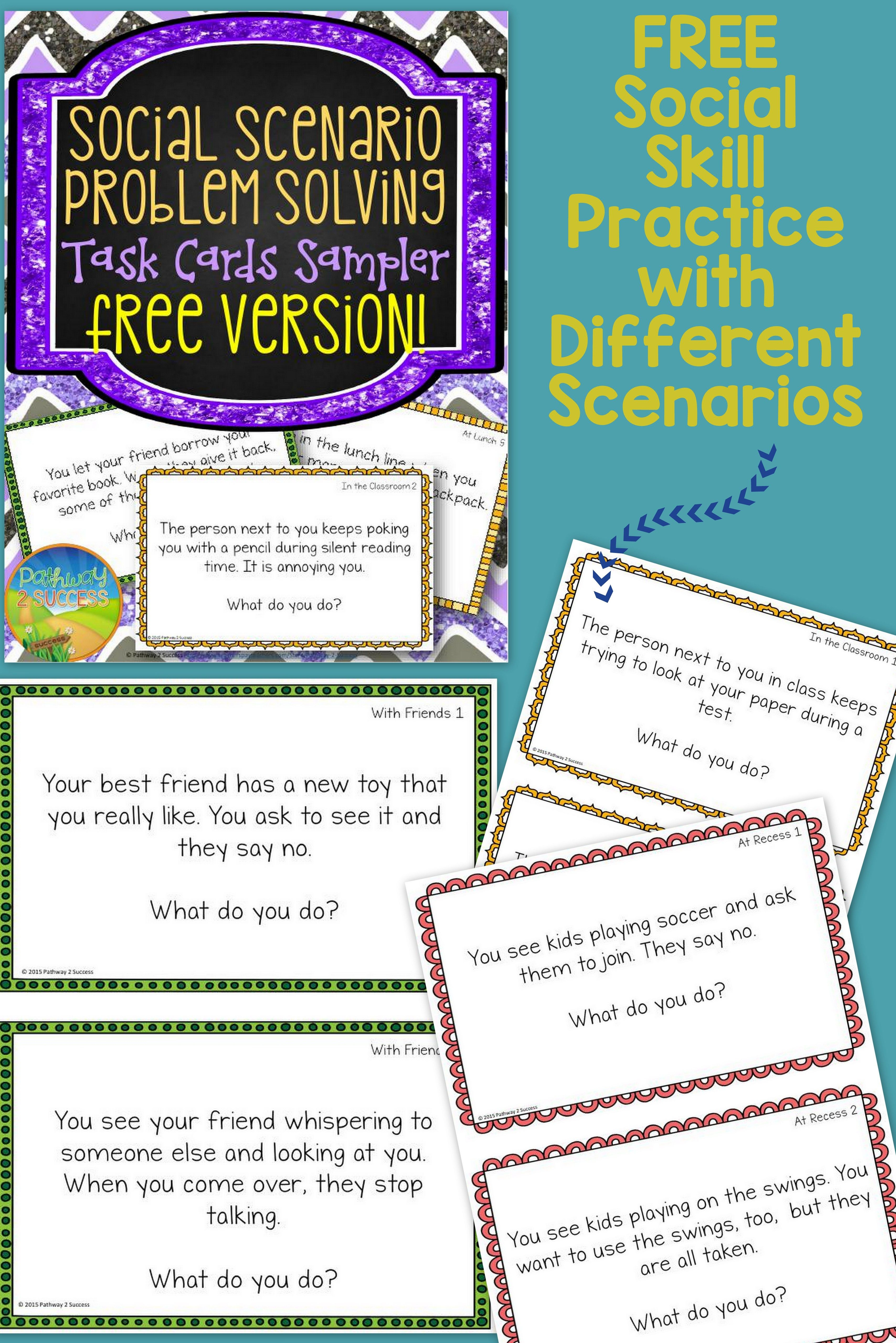 Free Social Problem Solving Task Cards | Teaching: Ideas &amp;amp; Materials - Free Printable Social Skills Stories For Children