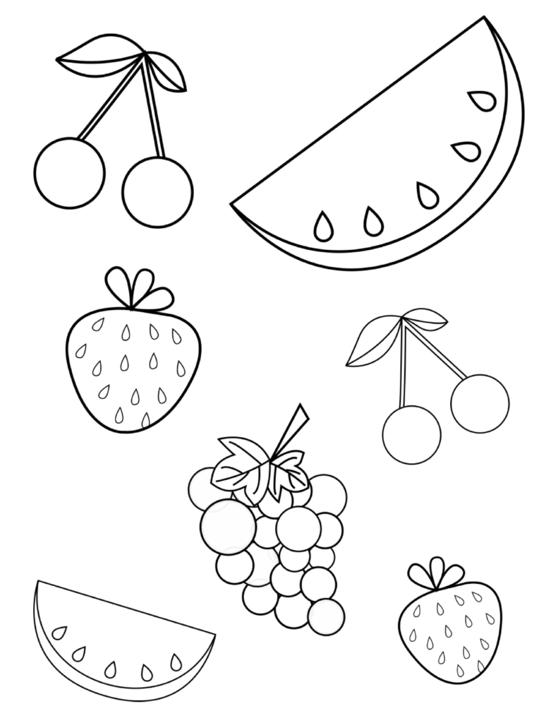 Free Summer Fruits Coloring Page Pdf For Toddlers &amp;amp; Preschoolers - Free Printable Pages For Preschoolers