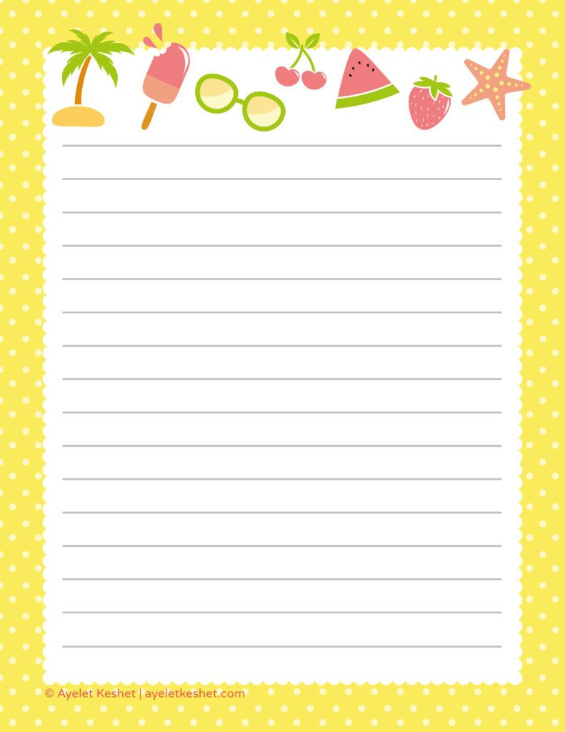 Free Summer Printables - Writing Paper 2 | My Saves | Pinterest - Free Printable Stationery