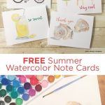 Free Summer Watercolor Note Cards: Printable Greeting Cards   Free Printable Funny Thinking Of You Cards
