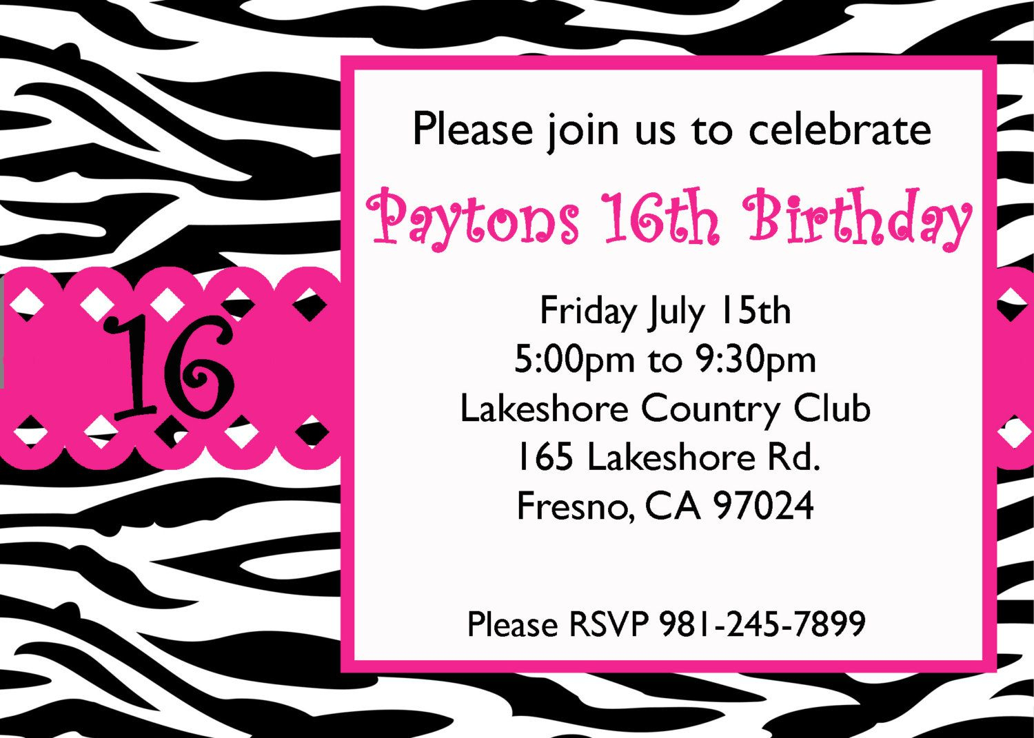 Free Sweet 16 Birthday Invitation Templates | Birthday Ideas - Free Printable Sweet 16 Birthday Party Invitations
