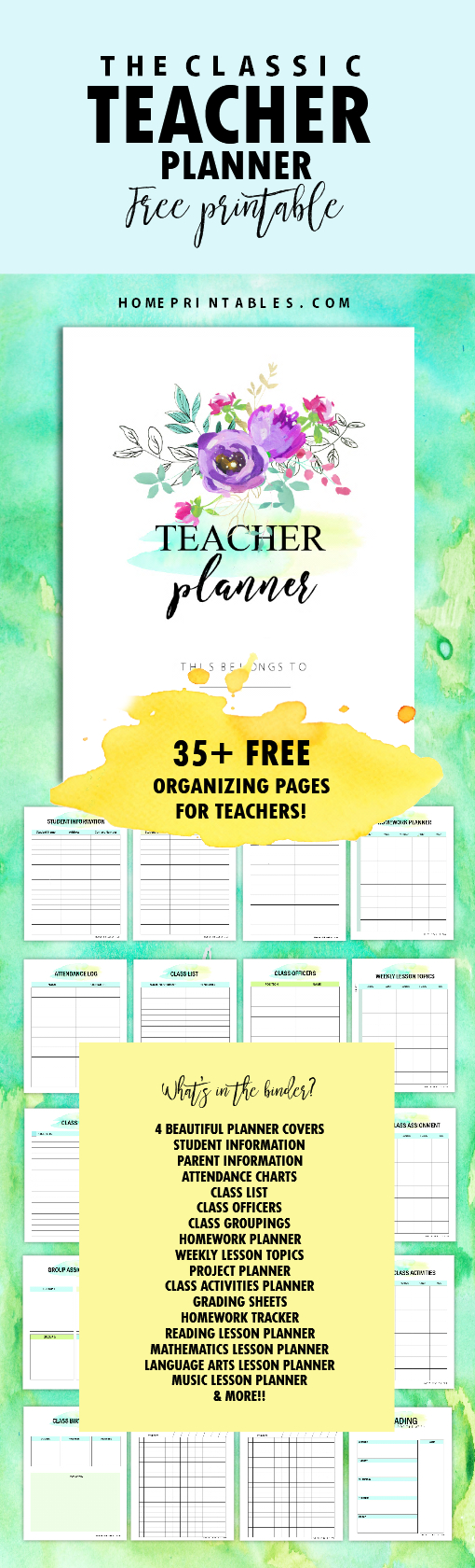 Free Teacher Planner Printables: 35 Organizing Sheets | Ideas For - Printable Teacher Planner Free