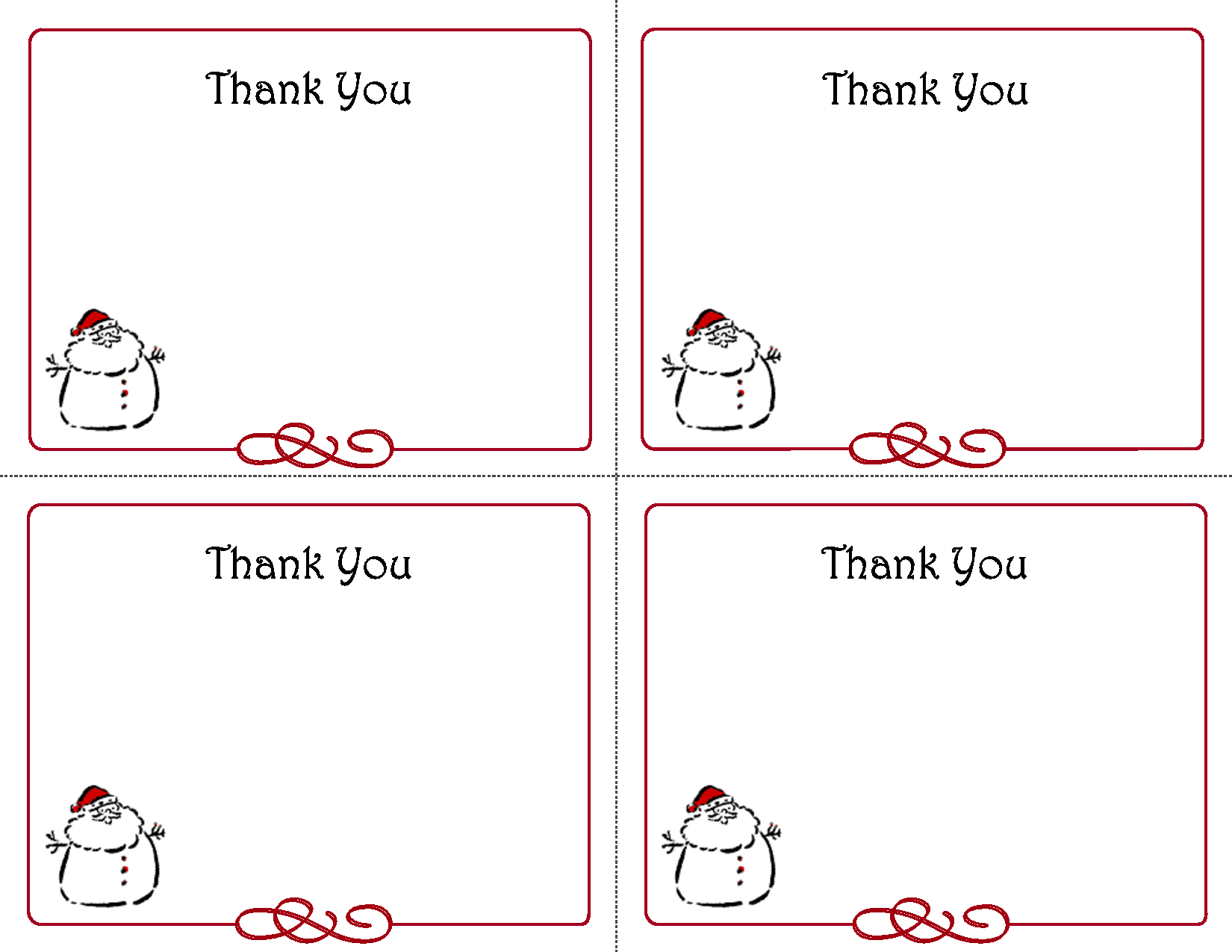 Free Thank You Cards Printable | Free Printable Holiday Gift Tags - Free Printable Thank You Notes