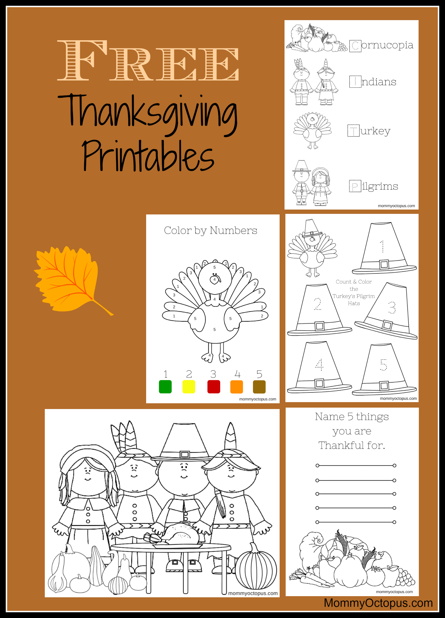Free Thanksgiving Printable Activity Sheets! - Mommy Octopus - Free Printable Kindergarten Thanksgiving Activities