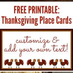 Free Thanksgiving Printables! Print These Thanksgiving Place Cards   Free Printable Thanksgiving Place Cards