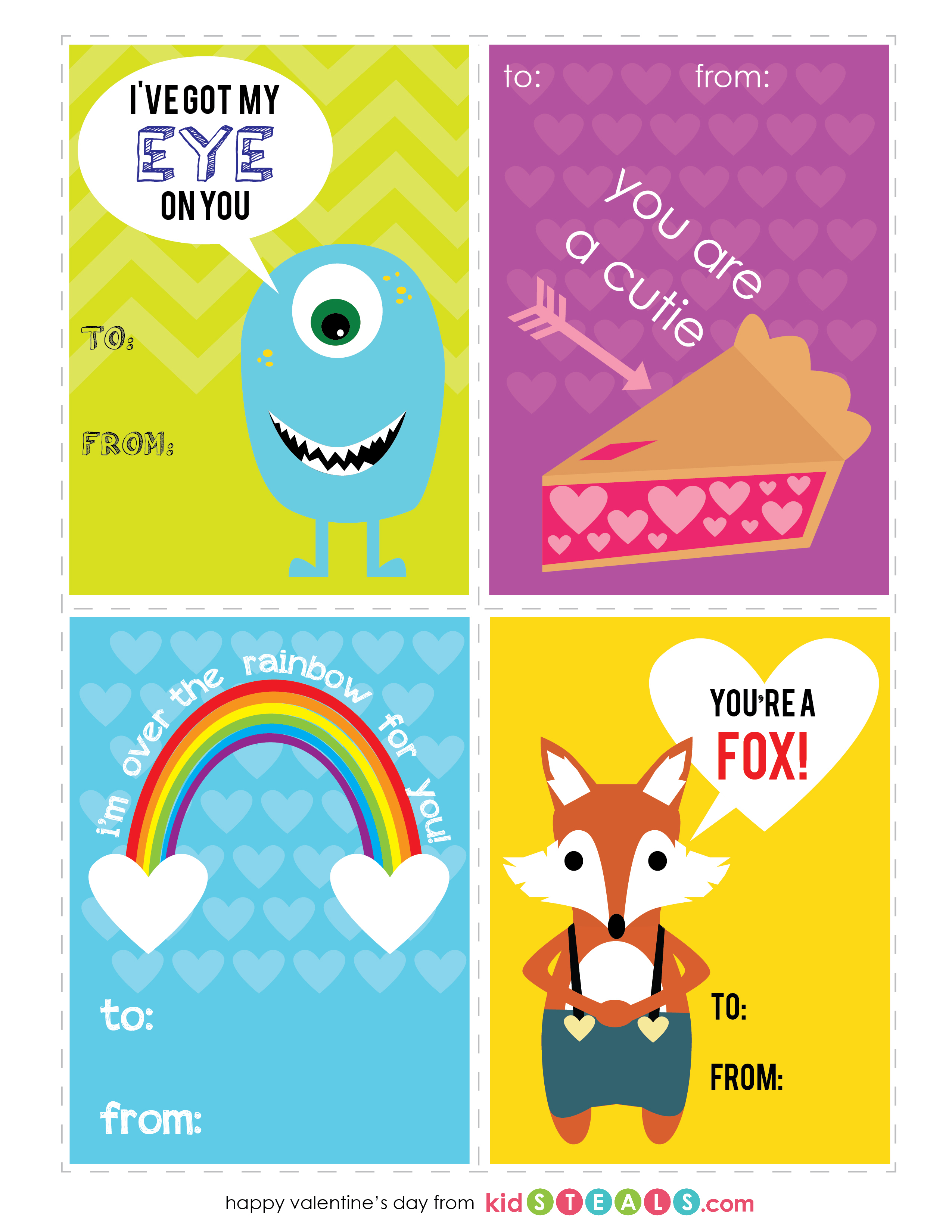 Free Valentines Printables For Kids | Kidsteals - Free Printable Valentine Cards For Preschoolers