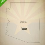 Free Vector Map Of Arizona Outline | One Stop Map   Free Printable Map Of Arizona