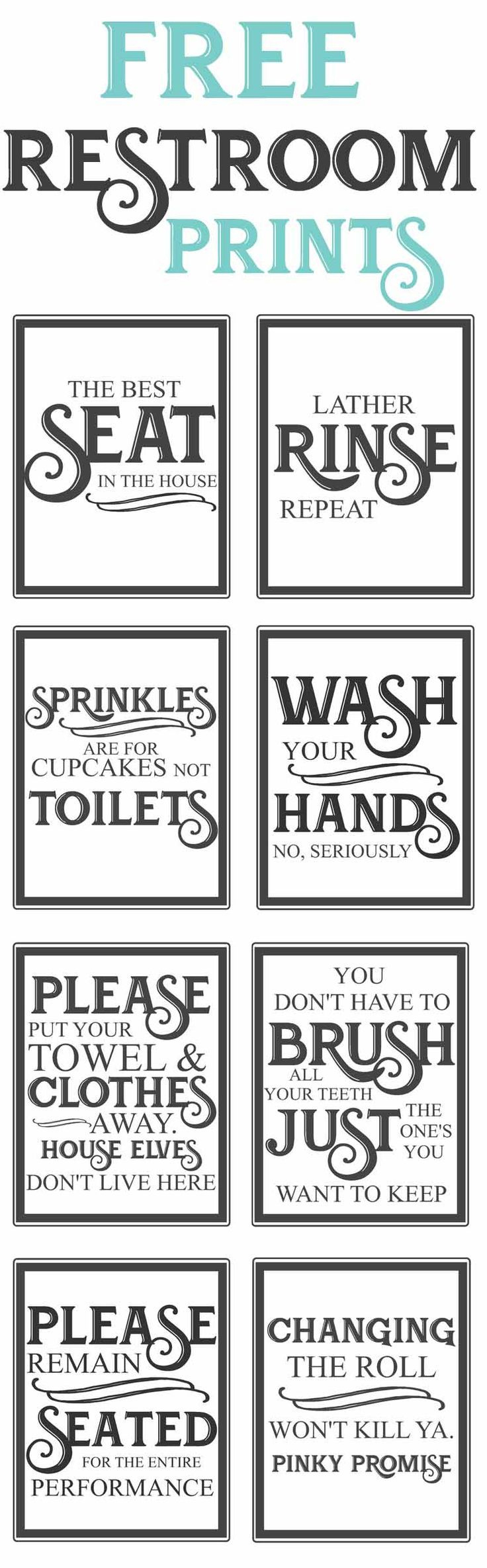 Free Vintage Bathroom Printables | Farmhouse | Home Decor, Diy Home - Free Printable Bathroom Signs