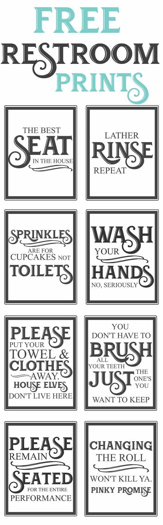 Free Vintage Bathroom Printables | Favorite Diy And Best Crafts - Free Printable Custom Signs