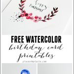 Free Watercolor Birthday Card Printables | Printables | Watercolor   Free Printable Bday Cards