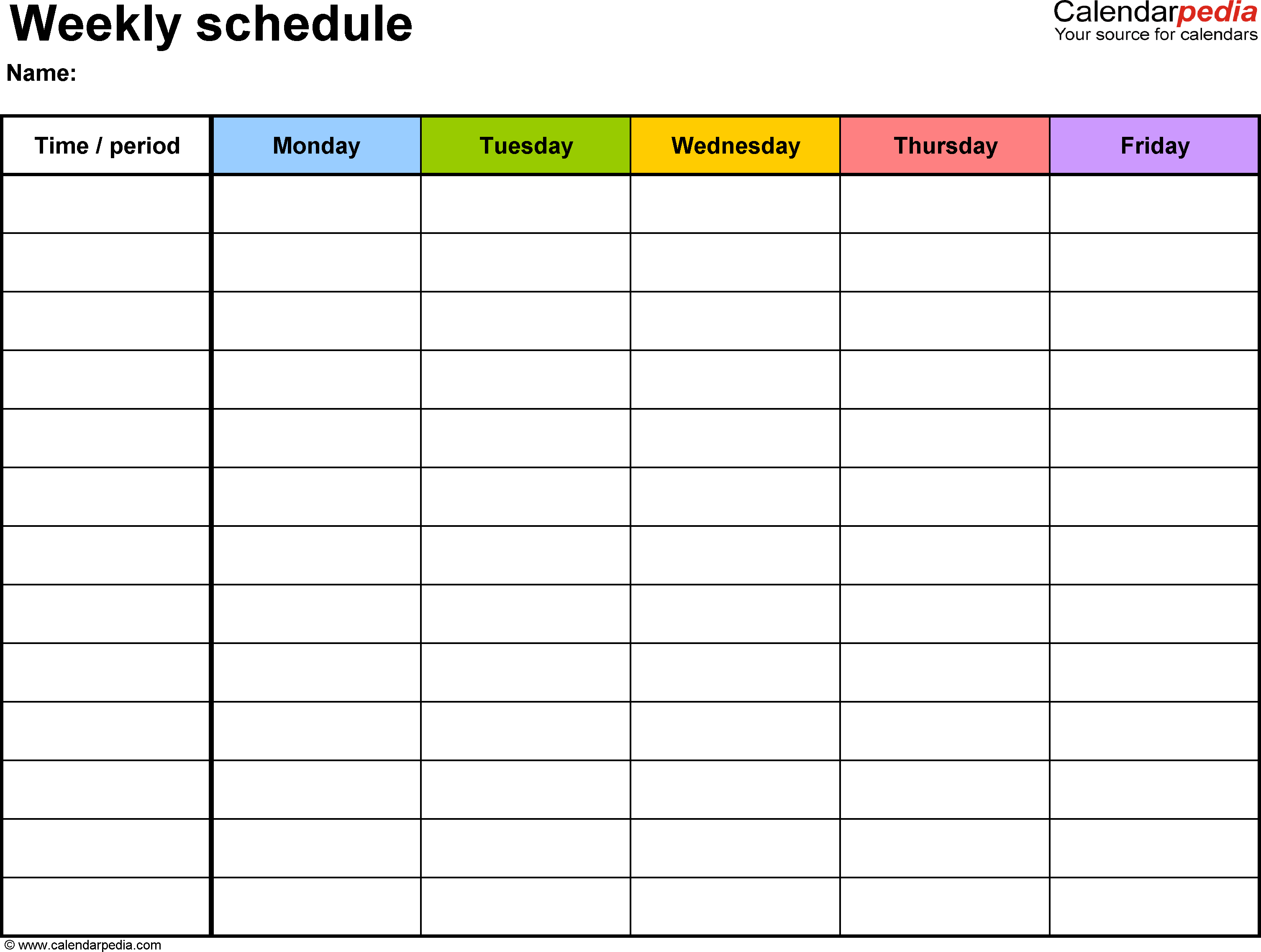 Free Weekly Schedule Templates For Pdf - 18 Templates - Free Printable Blank Weekly Schedule