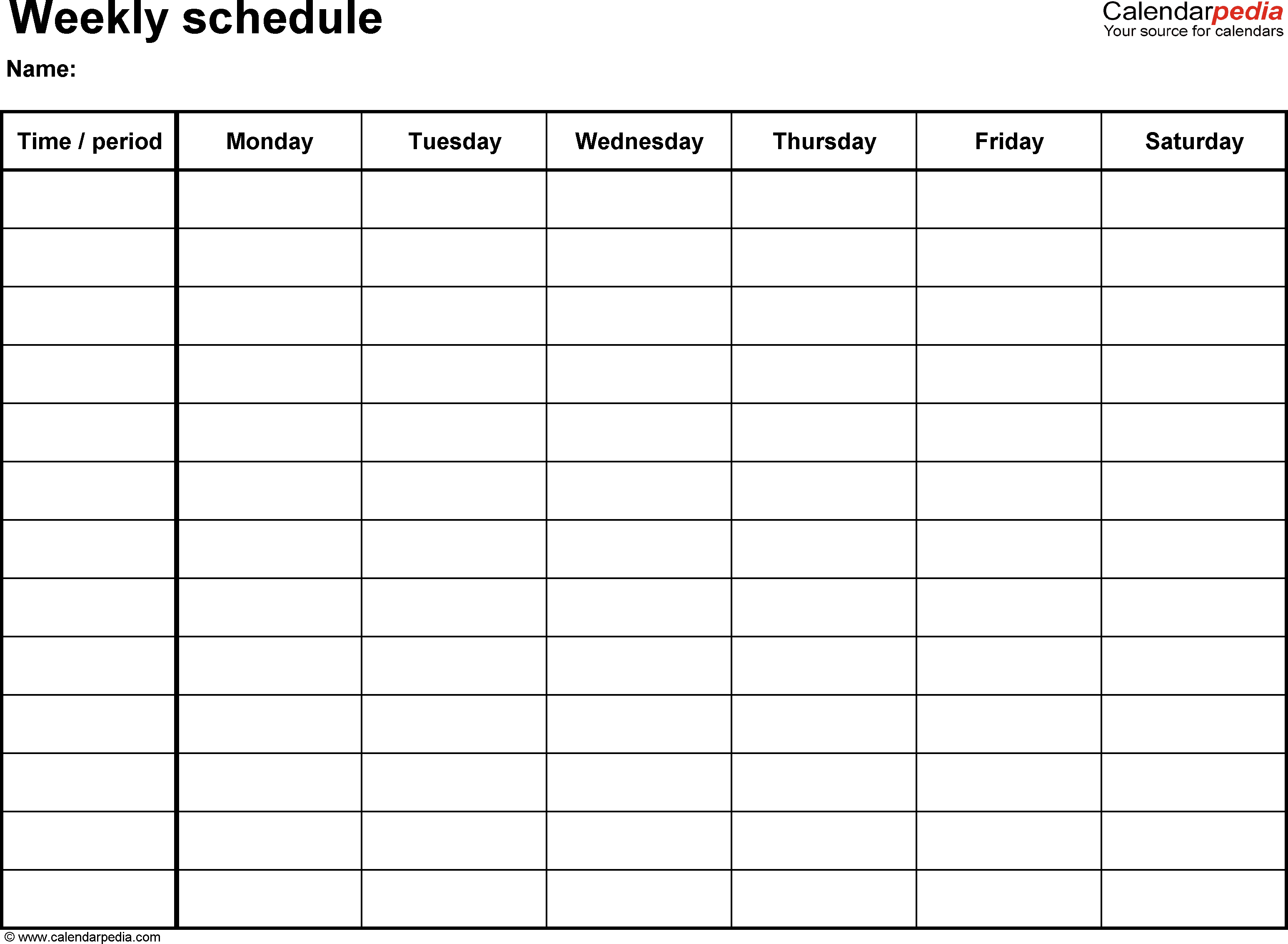 Free Weekly Schedule Templates For Word - 18 Templates - Free Printable Blank Work Schedules
