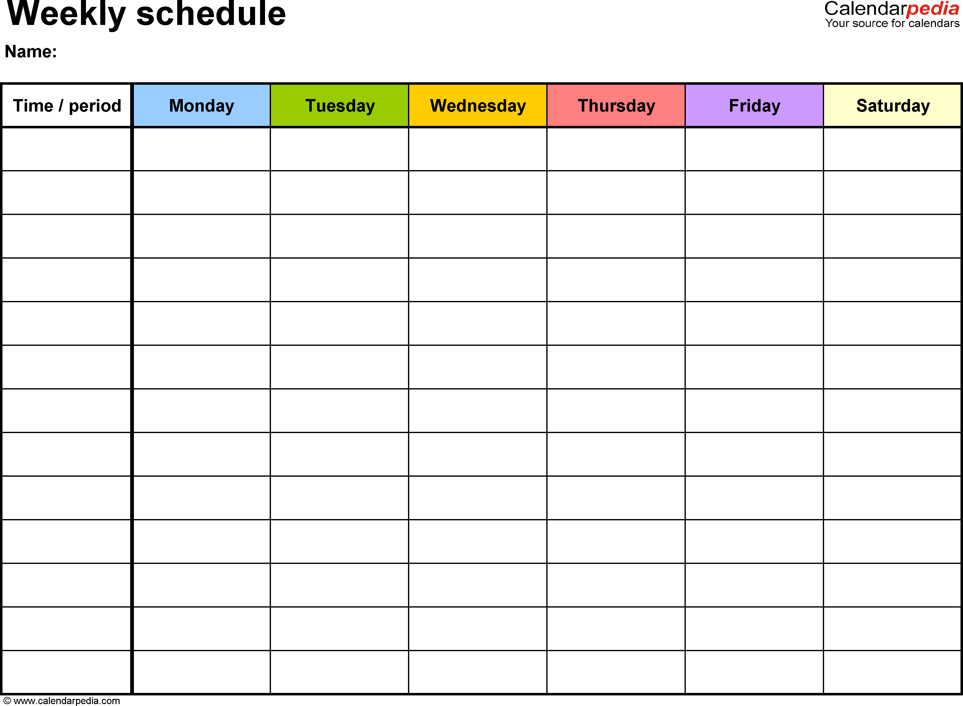 Free Weekly Schedule Templates For Word - 18 Templates - Free Printable Monthly Work Schedule Template