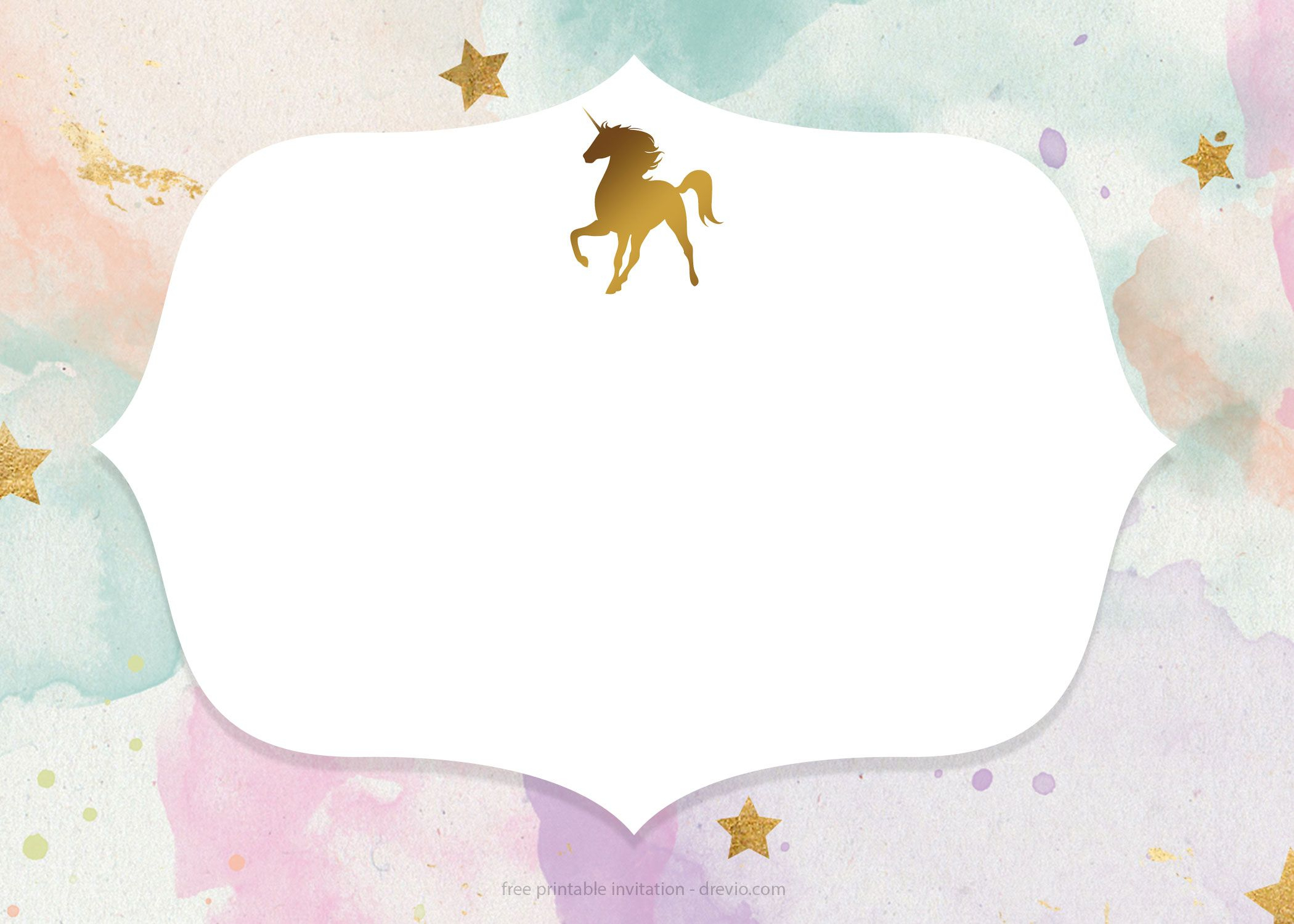 Free Whimsical Pastel Unicorn Birthday Invitation | Free - Free Printable Luau Baby Shower Invitations