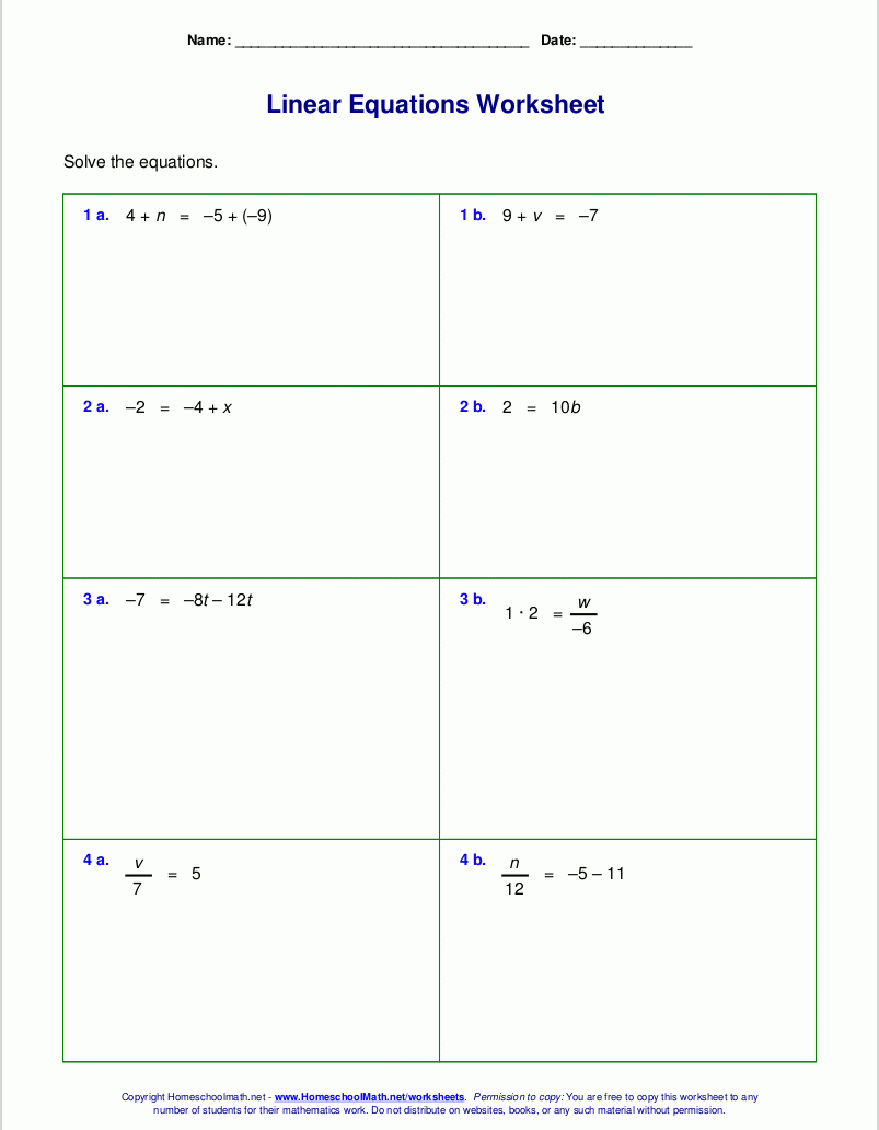 9Th Grade Algebra Worksheets Free Printable | Free Printable