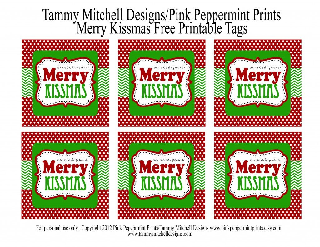 Freebie: Free Printable Christmas Tag: We Wish You A Merry Kissmas - We Wash You A Merry Christmas Free Printable