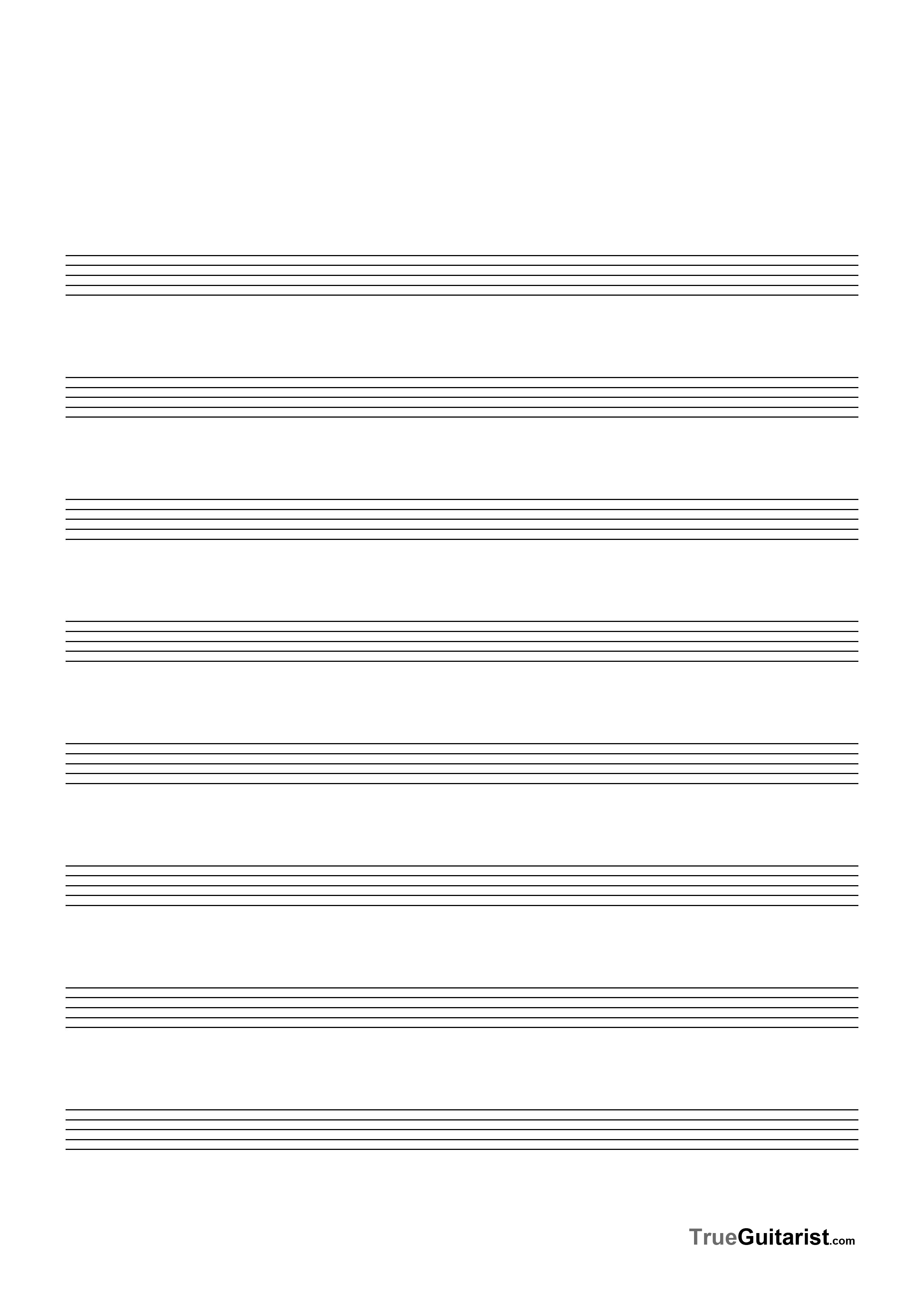 Freebies - Trueguitarist - Free Printable Guitar Tablature Paper