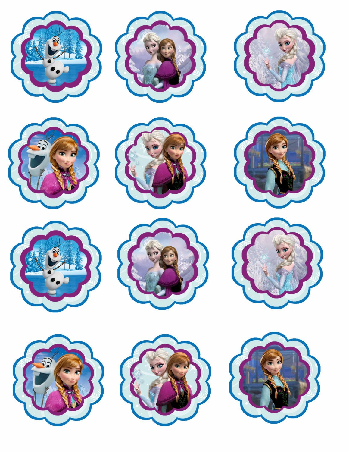 Frozen: Free Printable Toppers. | Oh My Fiesta! In English - Free Printable Barbie Cupcake Toppers