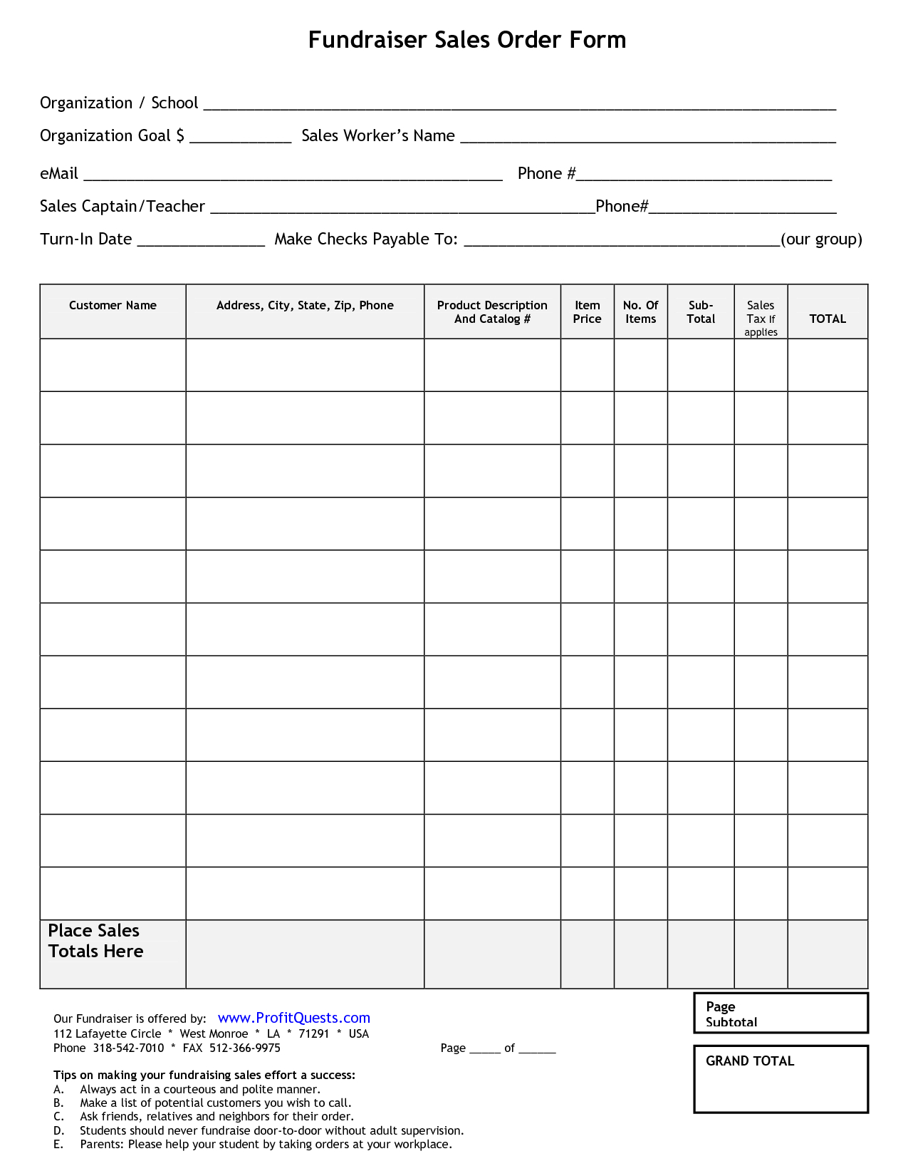 Fundraiser Order Form | Fundraiser Order Form Template | Fundraiser - Free Printable Scentsy Order Forms
