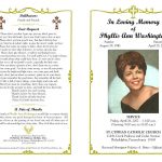 Funeral Program Template Sample Free Loving Memory Templates : Masir   Free Printable Funeral Programs