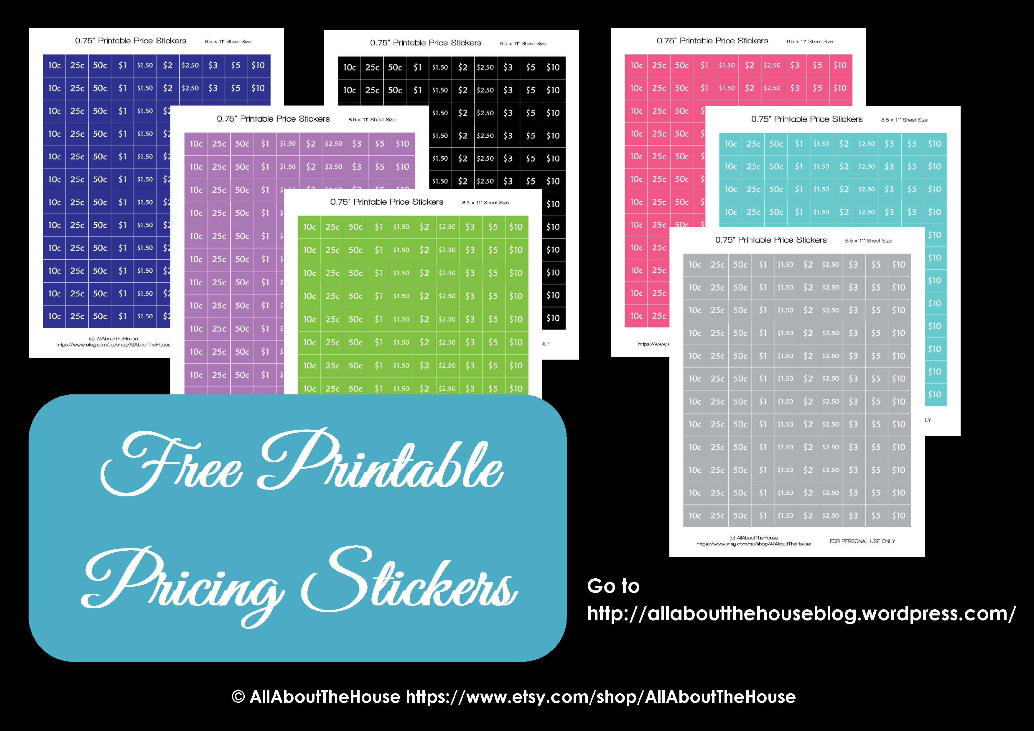 Garage Sale Planner | Allaboutthehouse Printables - Garage Sale Price Tags Free Printable