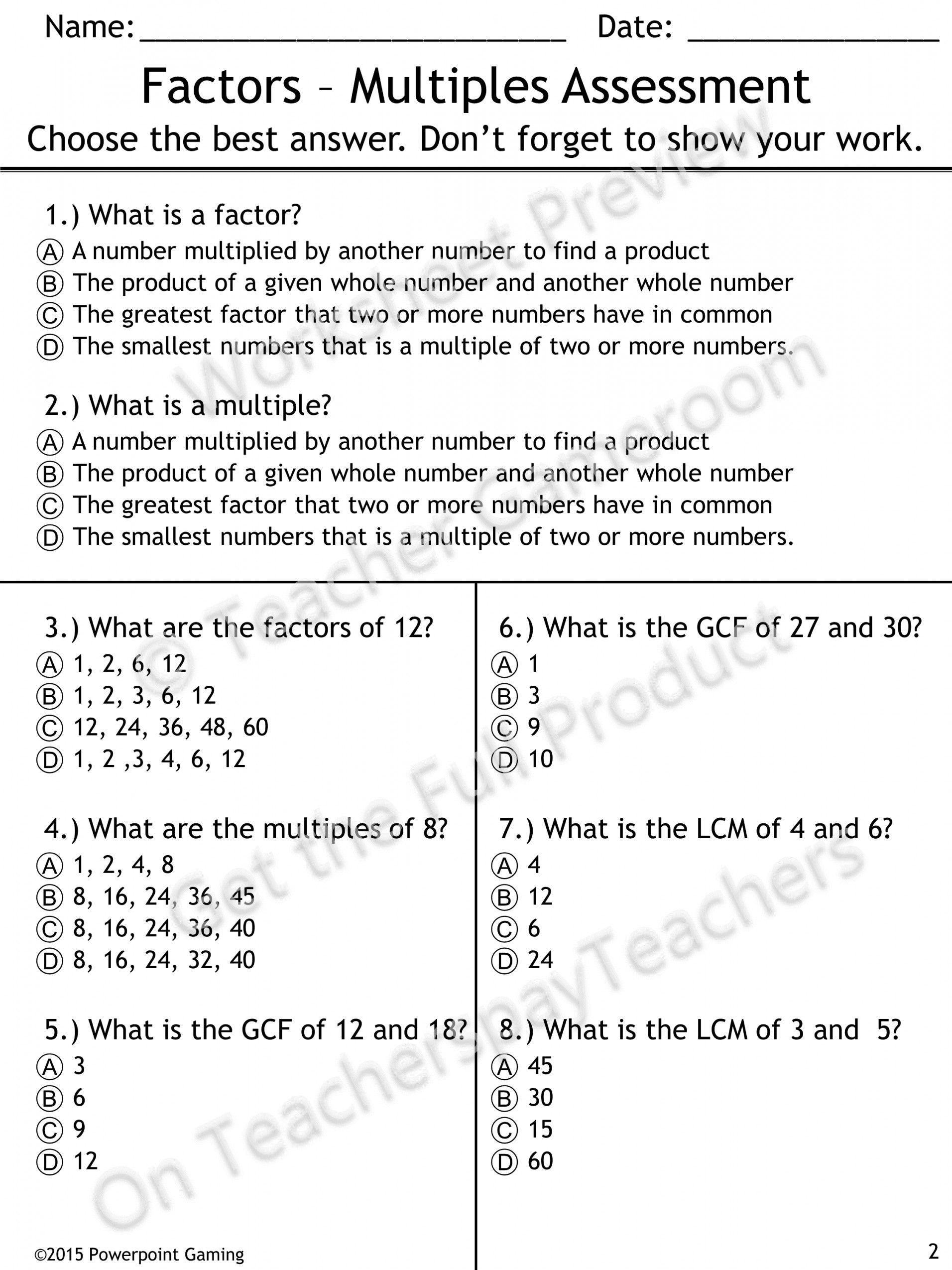 Gcf Lcm Worksheet | Lostranquillos - Free Printable Lcm Worksheets