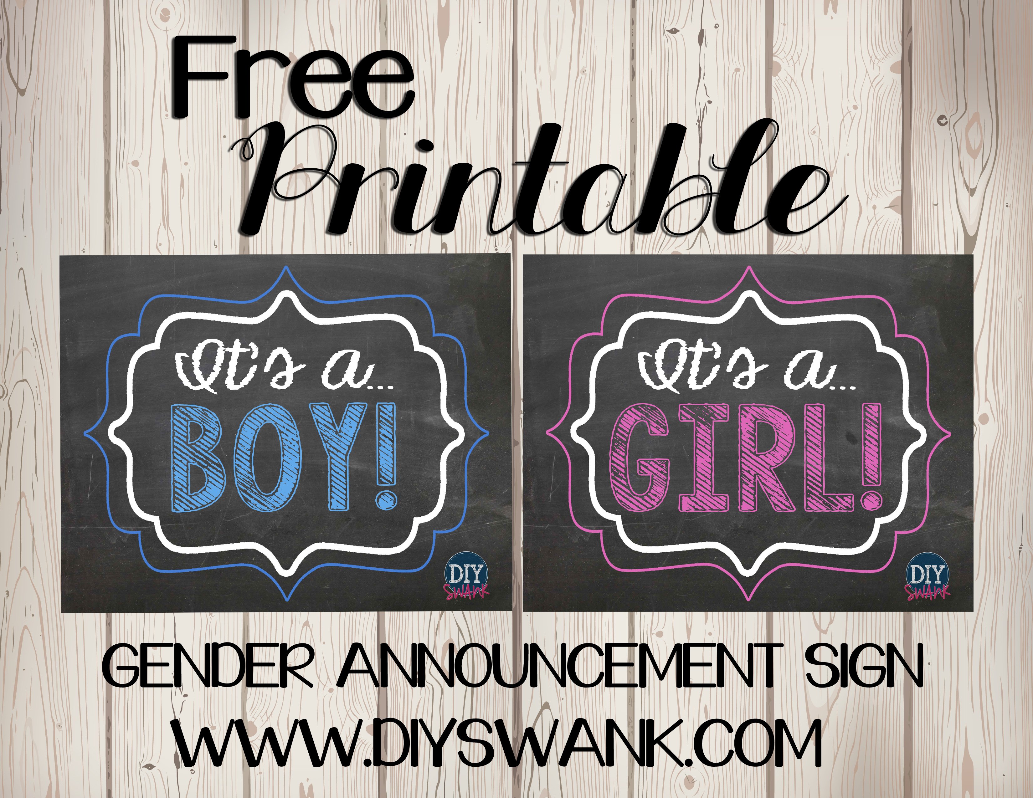 Gender Reveal Free Printables | Diy Swank - Free Printable Photo Booth Sign Template