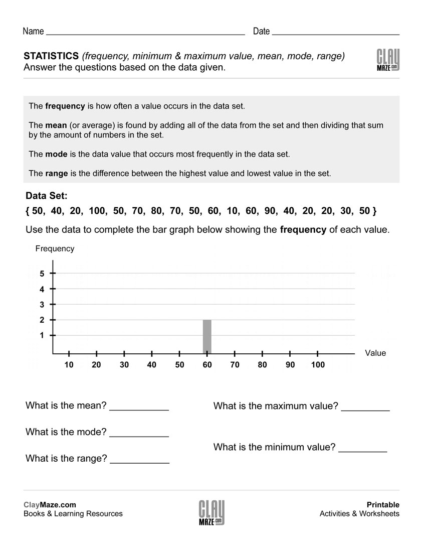 General Statistics Worksheet – C | Free Printable Children&amp;#039;s - Free Printable Statistics Worksheets