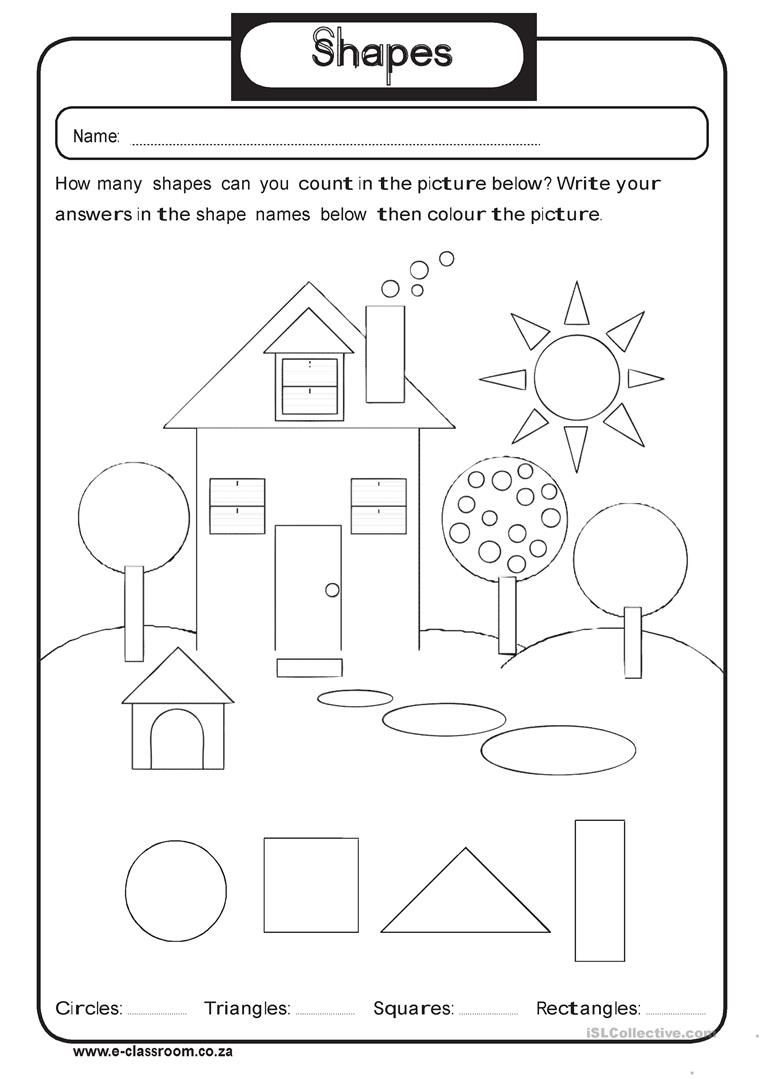 Geometry Shapes Worksheet - Free Esl Printable Worksheets Made - Free Printable Shapes Worksheets For Kindergarten