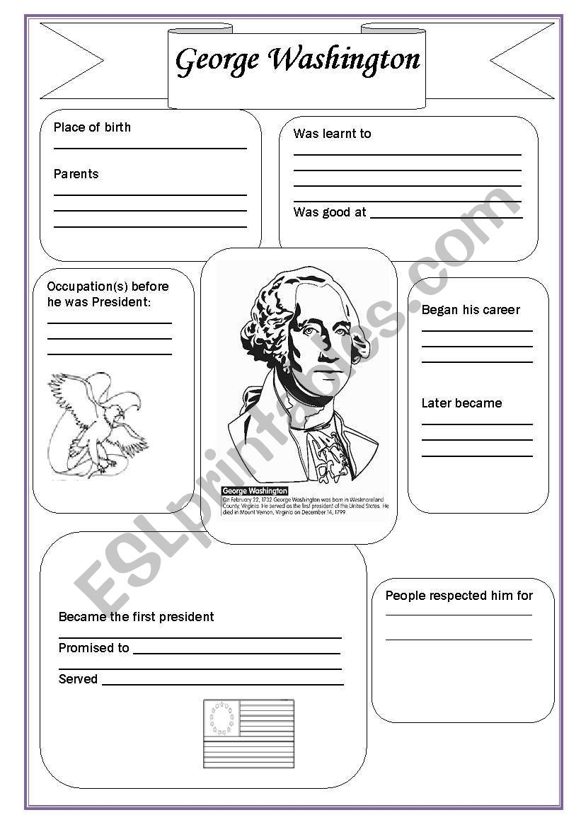 George Washington - Esl Worksheetsvetic - Free Printable George Washington Worksheets