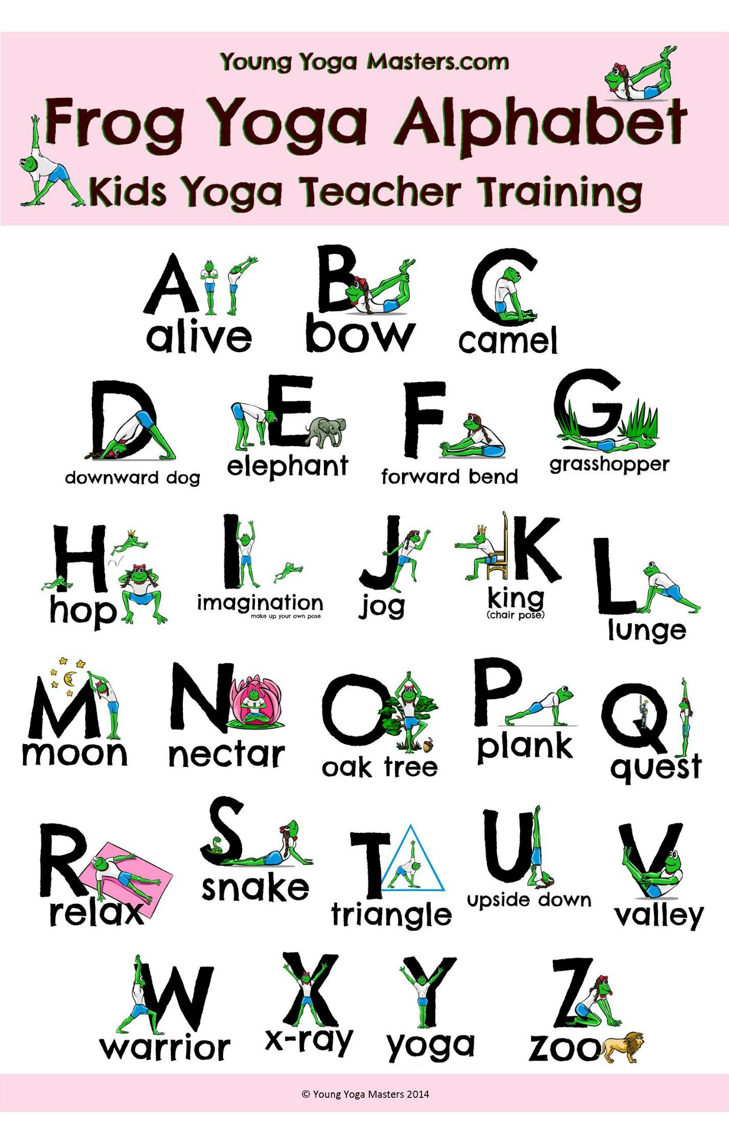 Get This Free Printable Kids Yoga Alphabet Poster With One Yoga Pose - Free Printable Preschool Posters