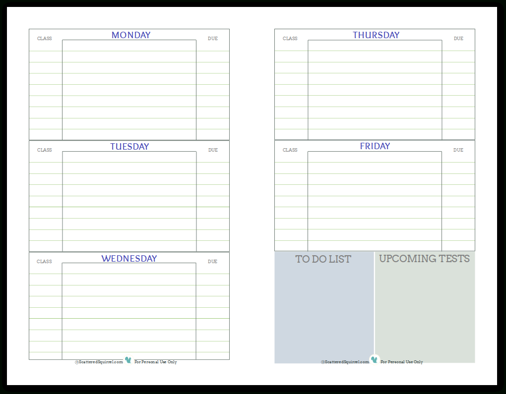 Getting Ready For Back To School - Student Planner Printables - Free Printable Academic Planner