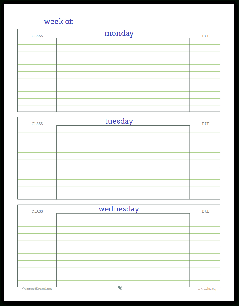 Getting Ready For Back To School - Student Planner Printables - Free Printable Academic Planner