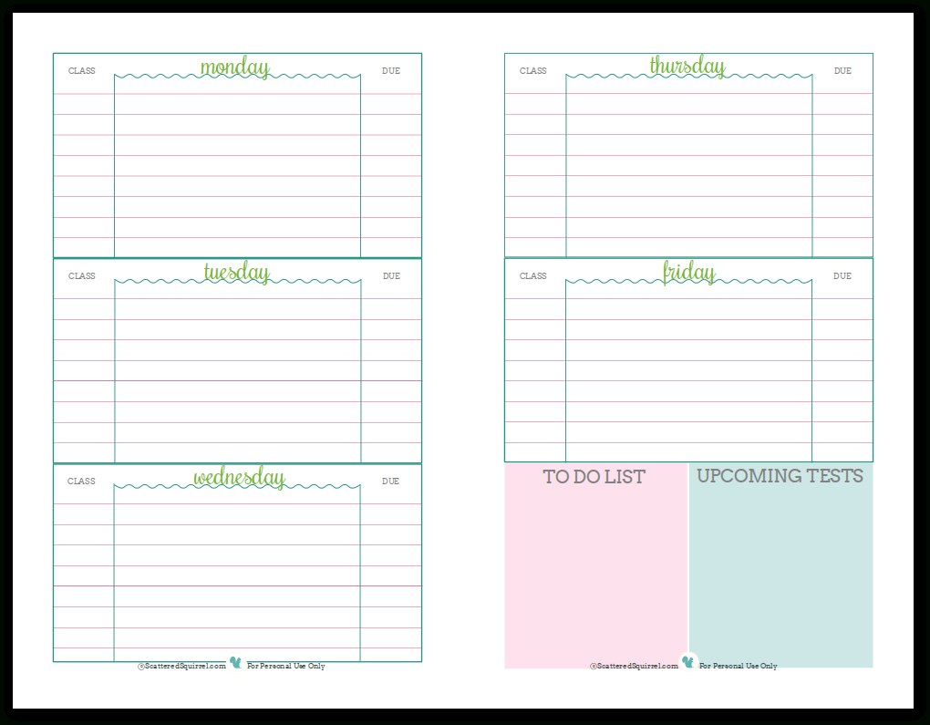 Getting Ready For Back To School - Student Planner Printables - Free Printable Student Planner 2017