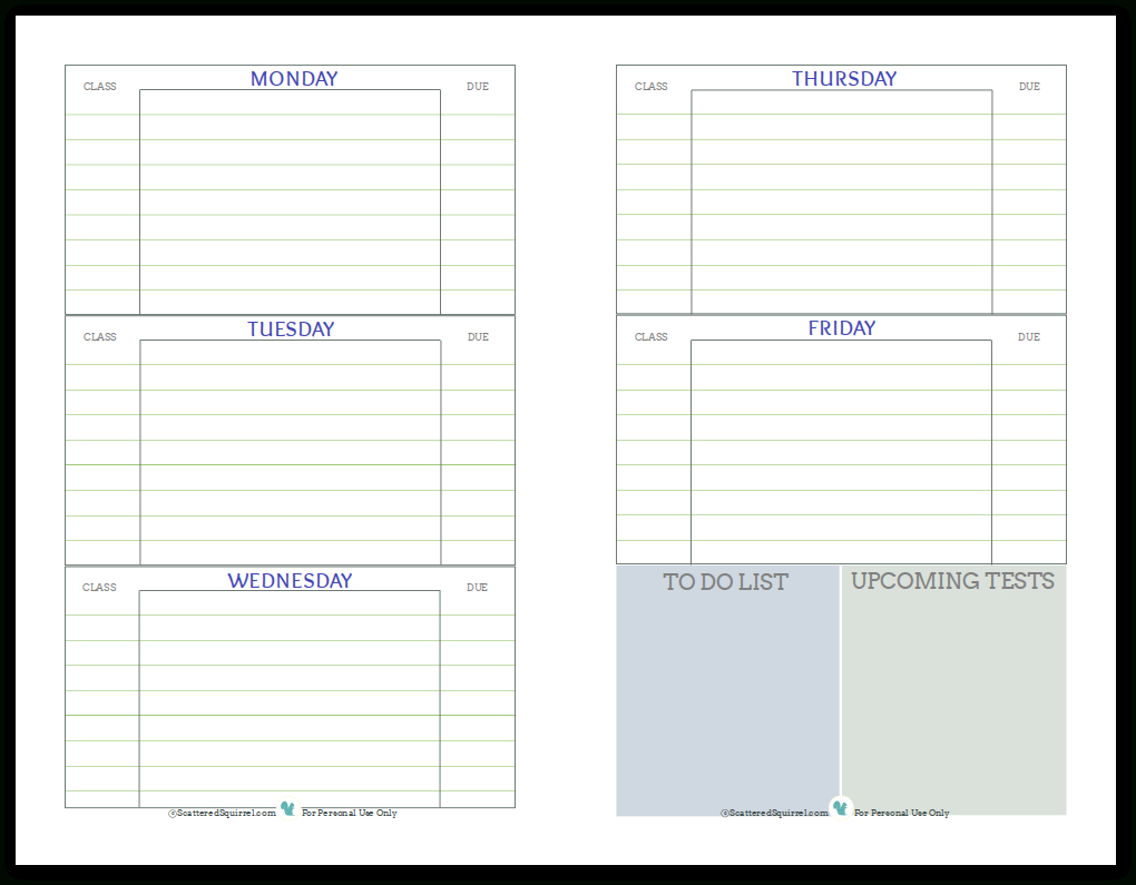 Getting Ready For Back To School - Student Planner Printables - Student Planner Template Free Printable