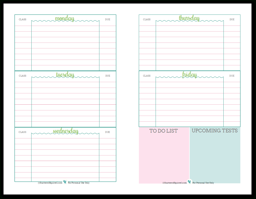 Getting Ready For Back To School - Student Planner Printables - Student Planner Template Free Printable