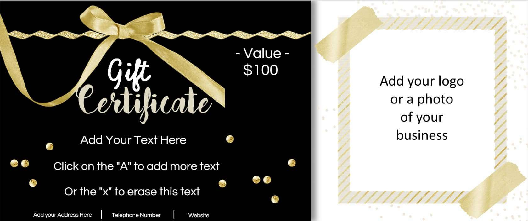 Gift Certificate Template With Logo - Free Printable Gift Certificates For Hair Salon