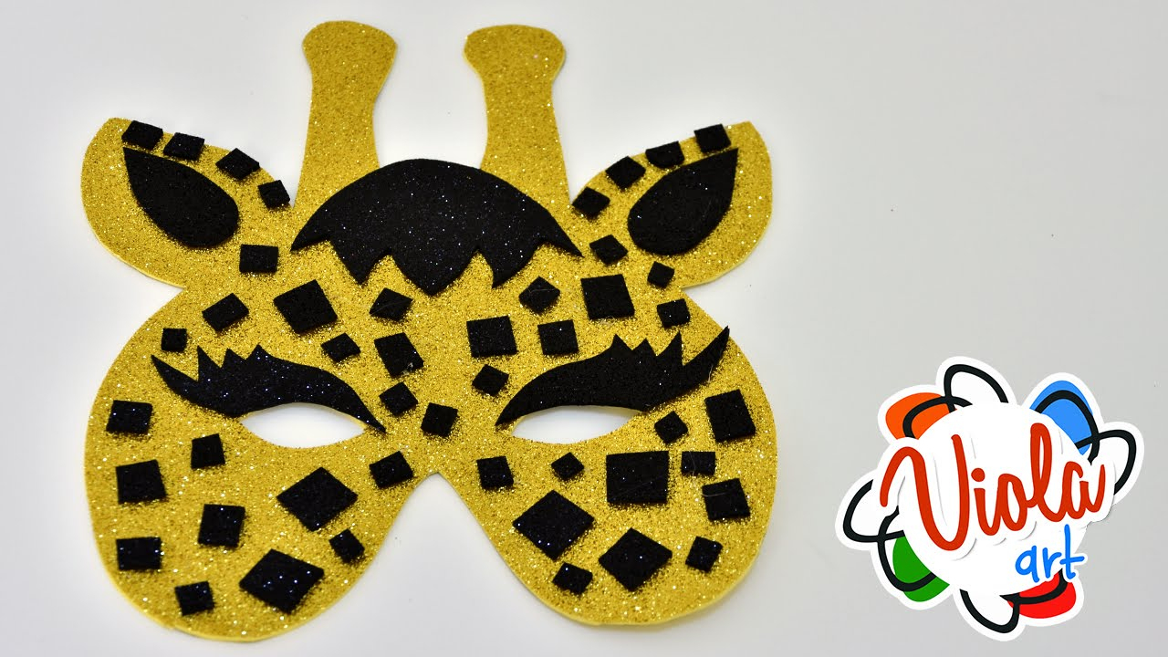 Giraffe Mask For Kids - How To Make It - Diy Foam Crafts Tutorial - Giraffe Mask Template Printable Free